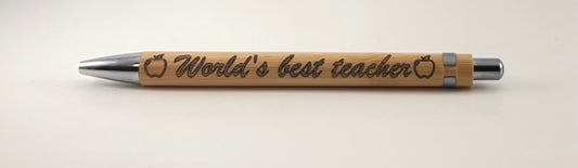 World's Best Teacher Bamboo Pen