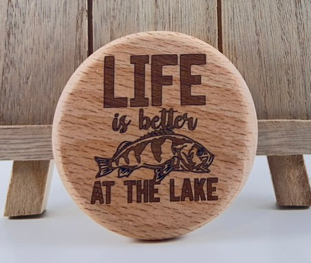 Fishing -  Life is better at the lake magnetic bottle opener